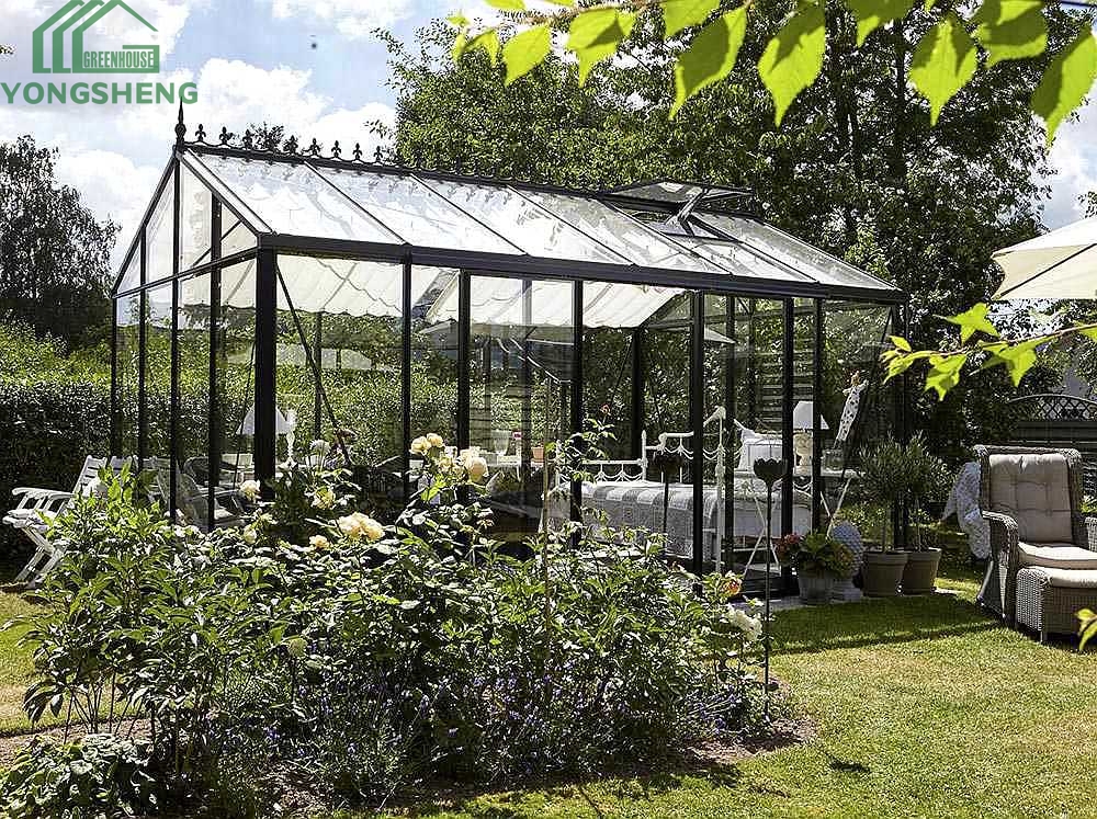 glass greenhouse, glass conservatory, glass greenhouses,Classical Glass greenhouse sale for outdoor garden